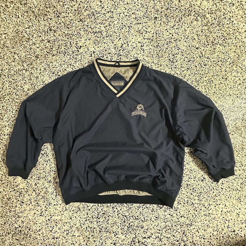 Vintage Harvard Square Pittsburgh Panthers Sweatshirt Mens V-Neck Windbreaker